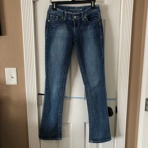 Blue straight leg jeans